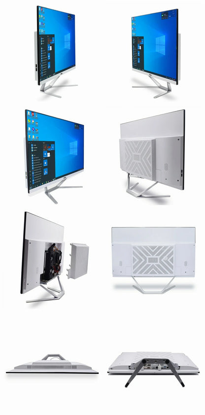 Computadora de escritorio blanca de 23,8 pulgadas y 27 pulgadas para juegos, todo en uno, Intel 8 Core i7 10870H, monobloque, NVIDIA GTX1650 4G GDDR5 para PC Gamer