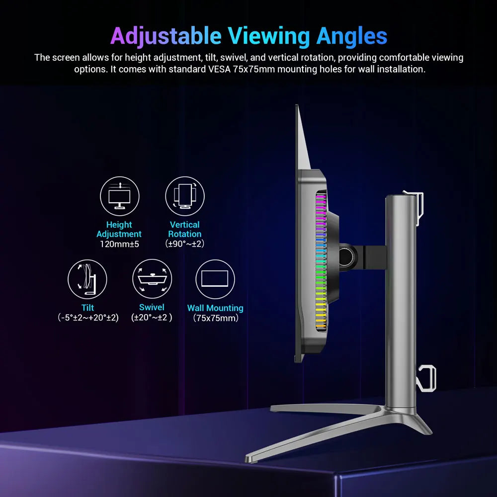 Monitor para juegos TITAN ARMY G27T8T de 26,5 pulgadas, pantalla QD-OLED de 2560 x 1440, frecuencia de actualización de 360 ​​Hz, 0,03 ms, GTG, 1000 nits, HDR 400, sincronización adaptativa