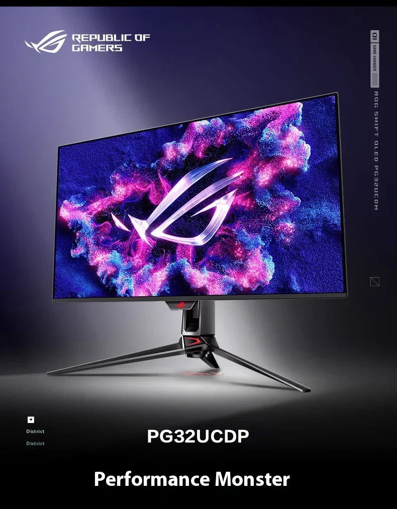 Monitor ROG PG32UCDP de 31,5 pulgadas con modo dual 4K 240 Hz 480 Hz para computadora de escritorio, portátil, pantalla IPS, 1080P, monitor OLED para juegos de PC