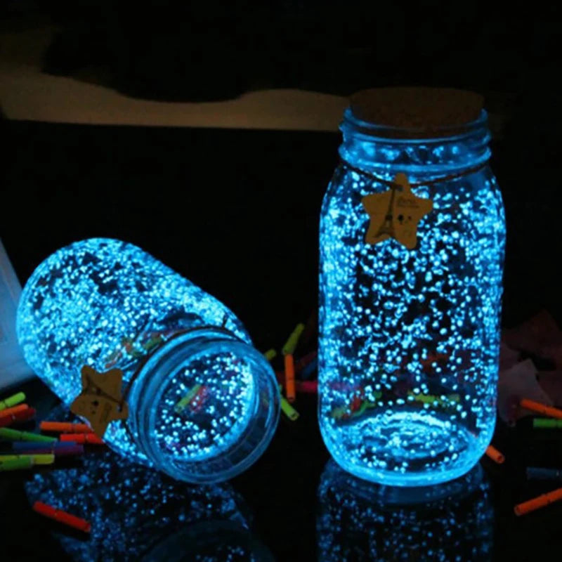 50 g de partículas luminosas fluorescentes para decoración de fiestas, pigmento brillante, grava, arena noctilucente que brilla en la oscuridad, polvo de arena