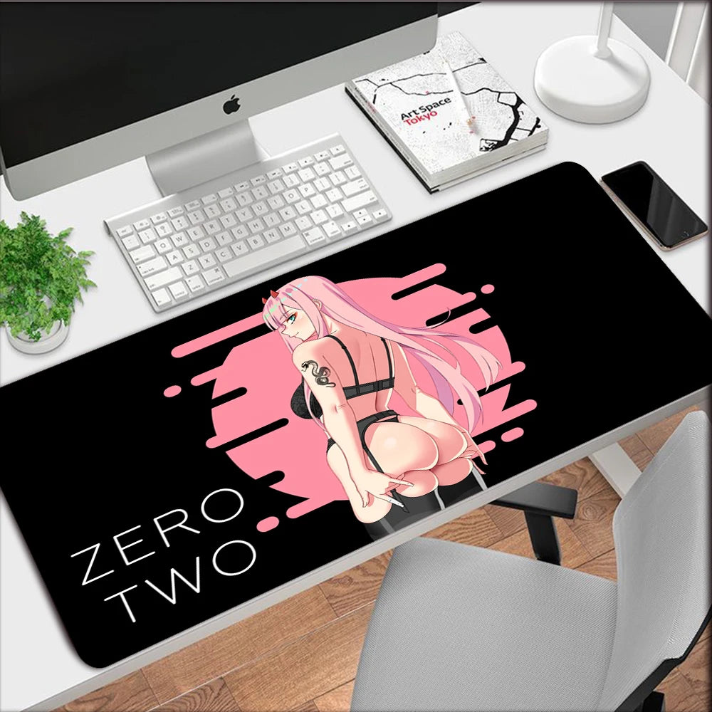 Alfombrilla de ratón Gamer 900x400 Alfombrilla de escritorio Zero Two Gamer Girl Hentai Accesorios Gaming Mousepad kawaii Computadora Escritorio Mesa Juegos Oficina