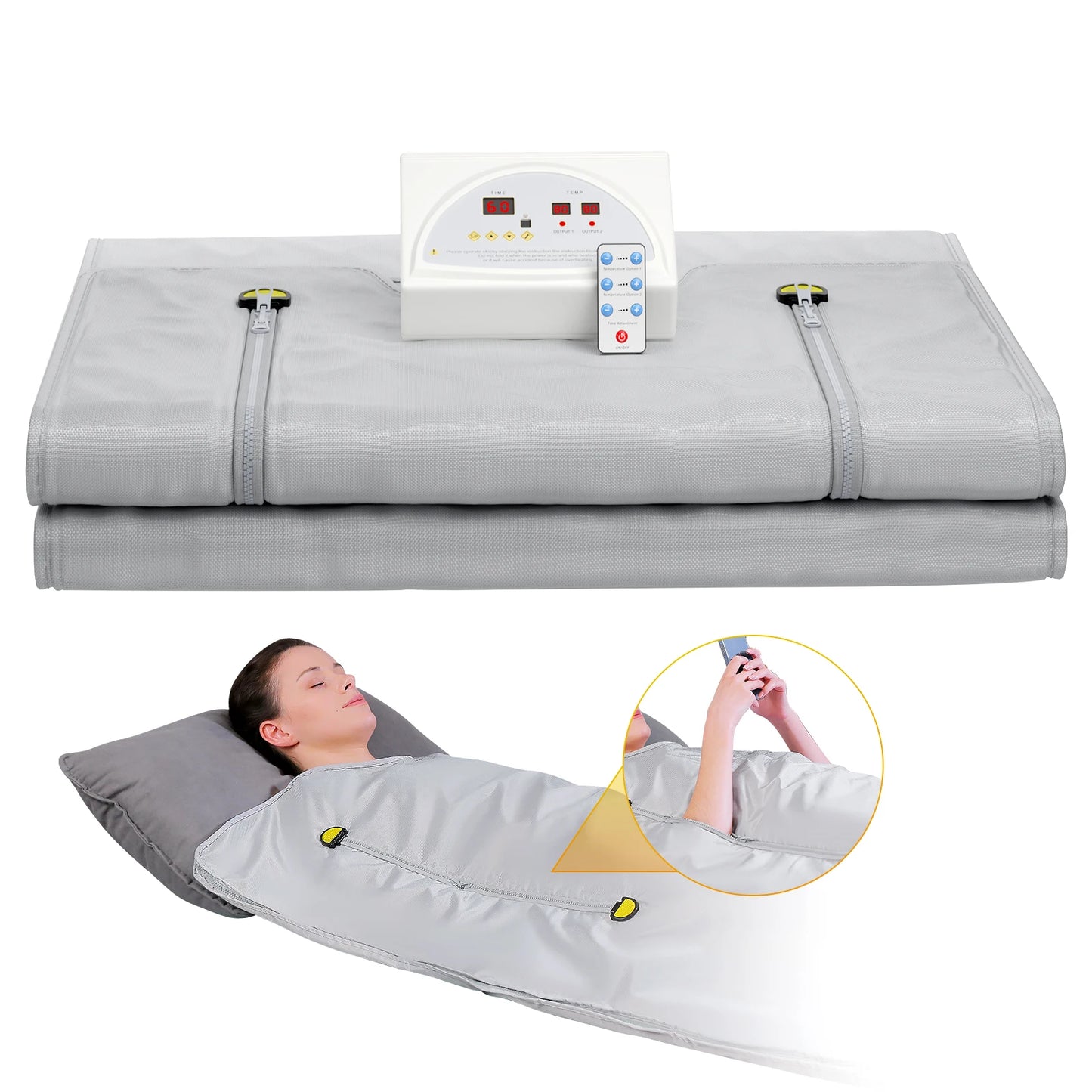 Fat Burning Sauna Blanket For Slimming Weight Loss Spa Detox Infared Heating Blanket For Home Body Shaper With Romote Control