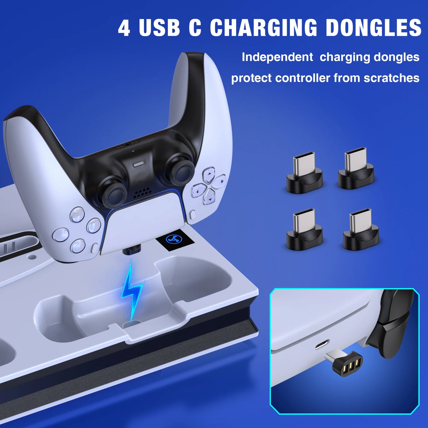 BEBONCOOL S5000 Vertical Stand For PlayStation 5 New Slim Version  PS5 Cooling Station with Two Dual Fast Charging USB