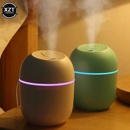 Humidificador de aire portátil Mini de 220 ml, USB, para el hogar, el coche y la oficina, con lámpara LED de noche