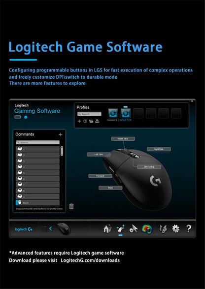 Original Logitech G304 Ligthspeed Wireless Gaming Mouse, Hero 12K Sensor, 12000DPI, 6 Programmable Buttons, Compatible PC MacOS