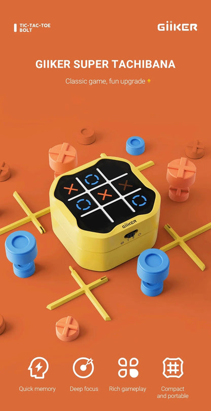 Giiker Super TIC-TAC-TOE BOLT - Juego de ajedrez compacto y portátil para la familia, juguetes de ajedrez para niños, regalos