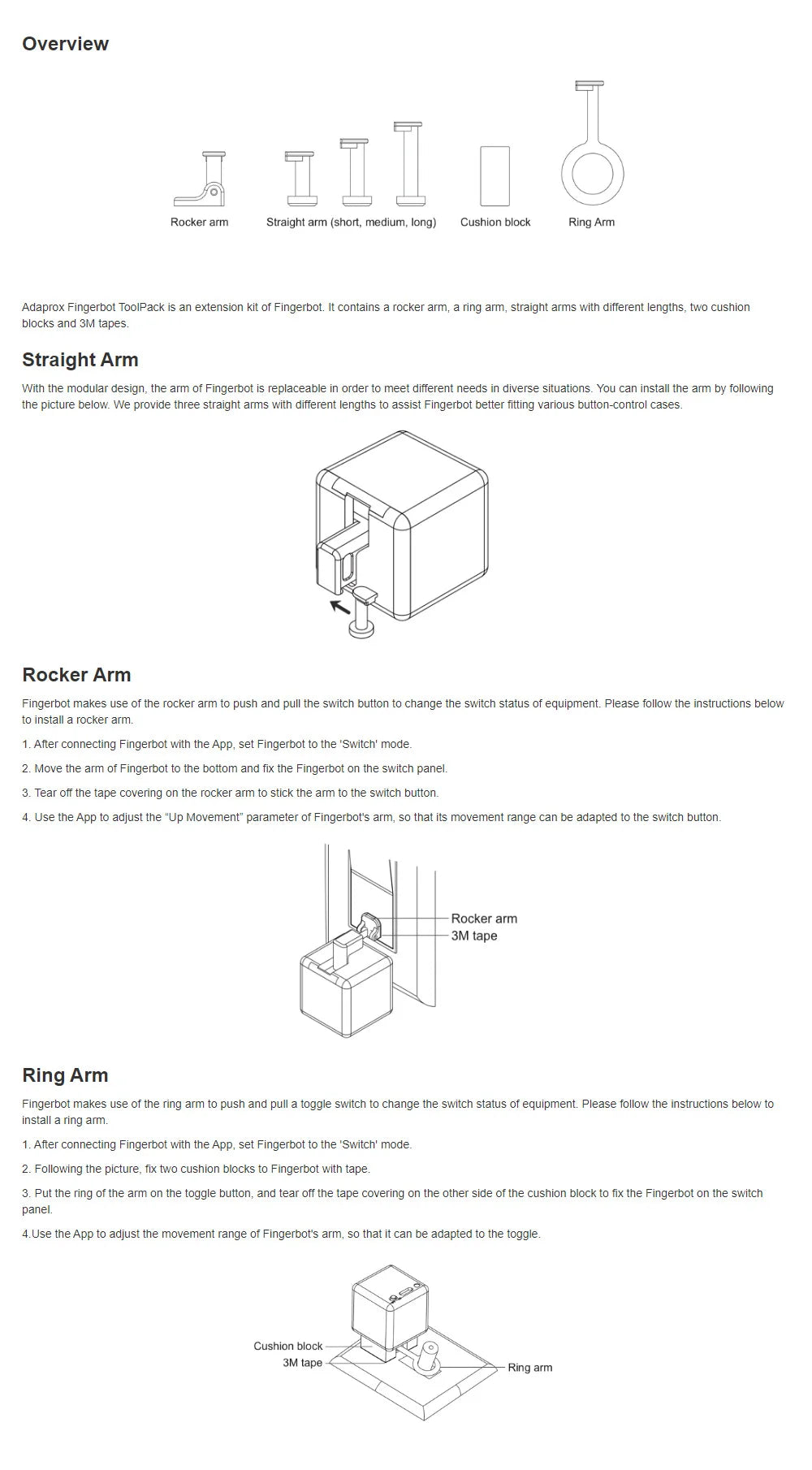 Robot inteligente Fingerbot para el hogar, aplicación Adaprox Home, Bluetooth 4.2, interruptor inteligente Finger Bot, control remoto por voz para Alexa y Google Home