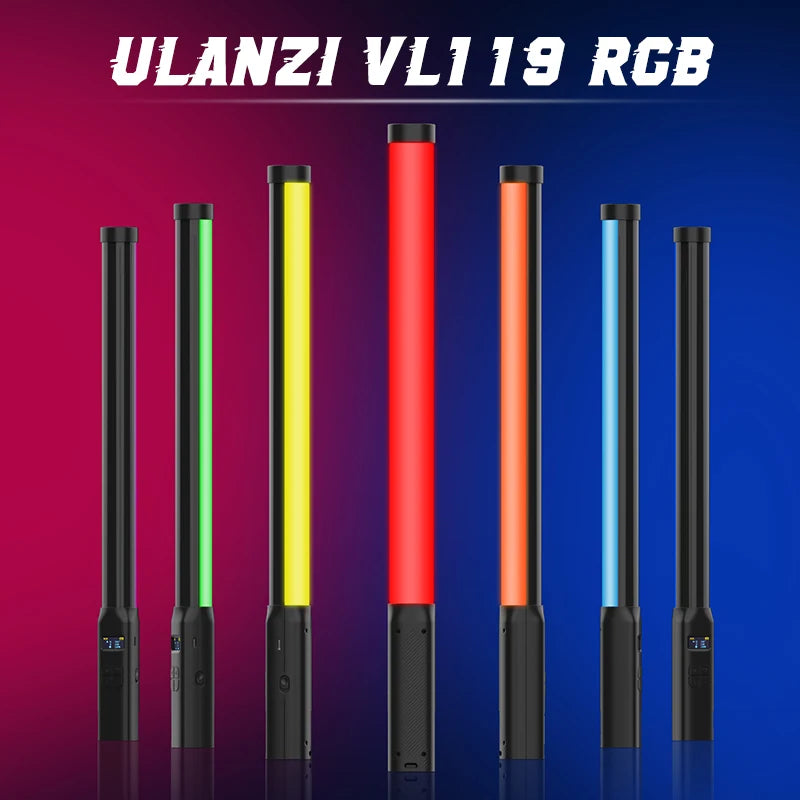 Ulanzi VL119 Handheld RGB Colorful Stick Light 19.68 inch Handheld LED Light Wand CRI 95+ 2500K-9000K Photography Studio Lamp