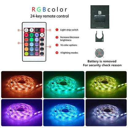 RGB LED Strip Light USB Bluetooth APP Control 5050 Color Changing LED Lights Flexible Lamp Tape Ribbon TV Backlight Room Decor