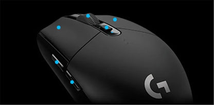 Ratón inalámbrico para juegos Logitech G304 Ligthspeed original, sensor Hero 12K, 12000 DPI, 6 botones programables, compatible con PC y MacOS