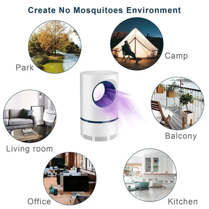 Lámpara repelente de mosquitos portátil, trampa para moscas, lámpara eléctrica silenciosa antimosquitos, recargable por USB para interiores