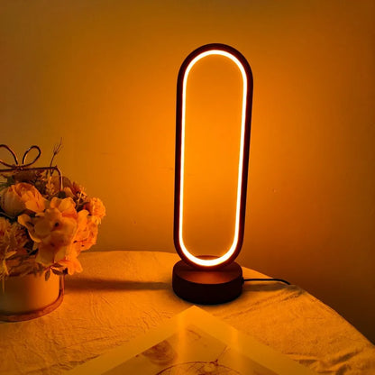 1 lámpara de anillo para dormitorio, lámpara de noche LED con atenuación de tres colores para sala de estar