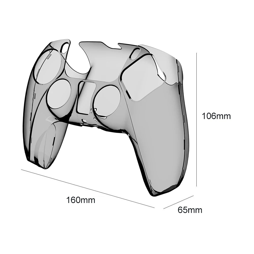 适用于 PS5 DualSense 控制器透明 PC 保护套超薄透明保护壳适用于索尼 Playstation5 游戏手柄游戏配件