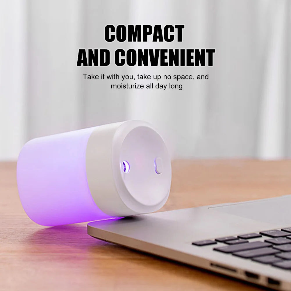 200ML Mini Humidifier USB Ultrasonic Air Humidifier LED Lamp Essential Oil Diffuser Car Purifier Aroma Anion Mist Maker portable