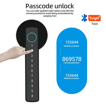 RAYKUBE M5 Tuya BLE Fingerprint Door Lock Digital Electronic Lock with Password/Key/IC Card/ Smartlife/ Tuya APP Unlock