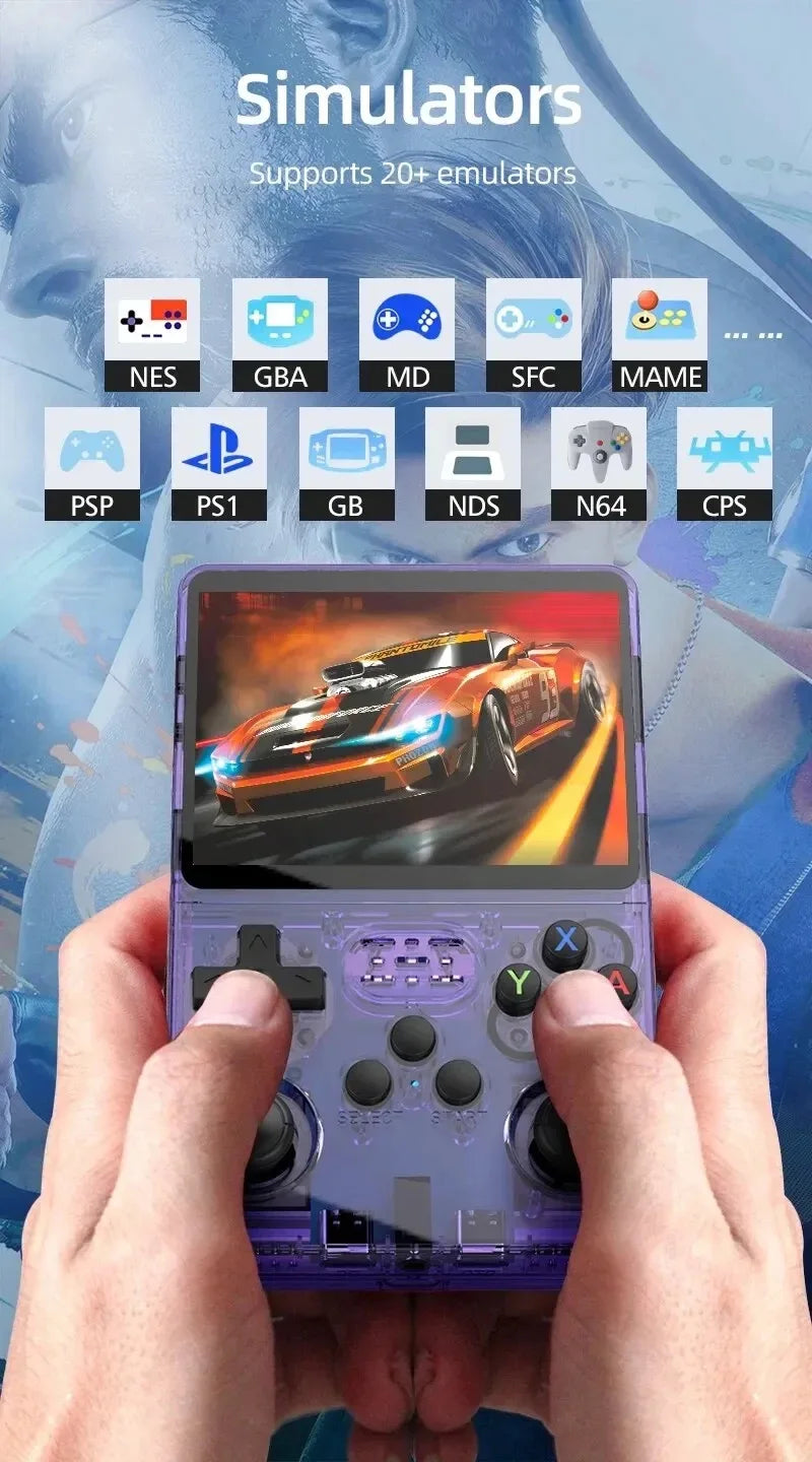 R36S Retro Handheld Console Linux System 3.5 Inch IPS Screen R35s Pro Portable Pocket Video Player 64GB Games