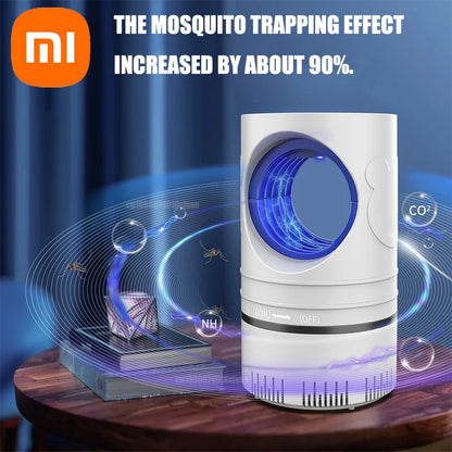 Trampa eléctrica portátil para mosquitos Xiaomi, lámpara para matar mosquitos con fuente de alimentación USB y adaptador, ventilador de succión, trampa para moscas e insectos para interiores