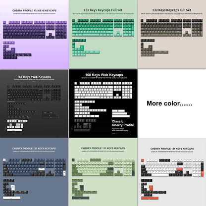 132 键 PBT 键帽 Cherry 轮廓紫色双色注塑键帽 适用于 Cherry Gateron MX 开关游戏玩家机械游戏键盘