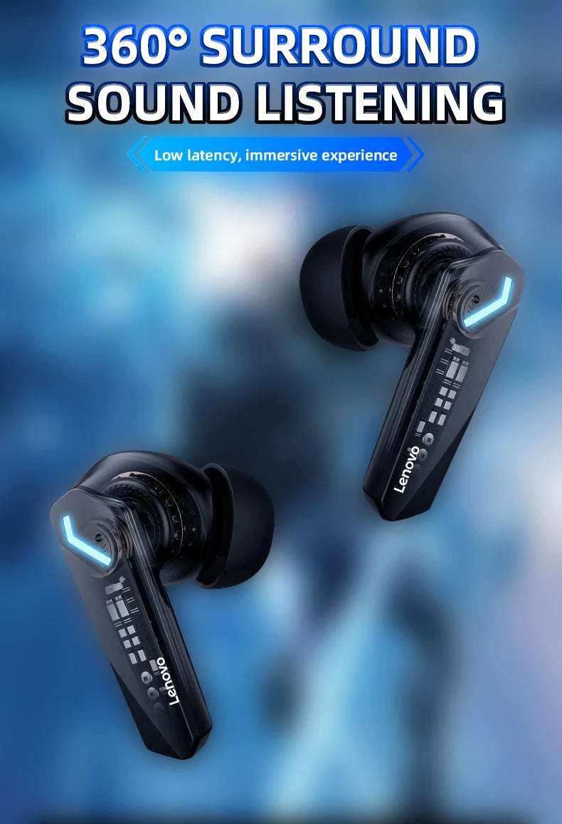 Auriculares inalámbricos originales Lenovo GM2 Pro 5.3 con Bluetooth, baja latencia, llamadas HD, modo dual, auriculares para juegos con micrófono