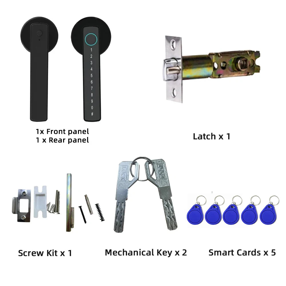 Cerradura electrónica digital con huella dactilar RAYKUBE M5 Tuya BLE con contraseña, llave, tarjeta IC, Smartlife y desbloqueo por aplicación Tuya