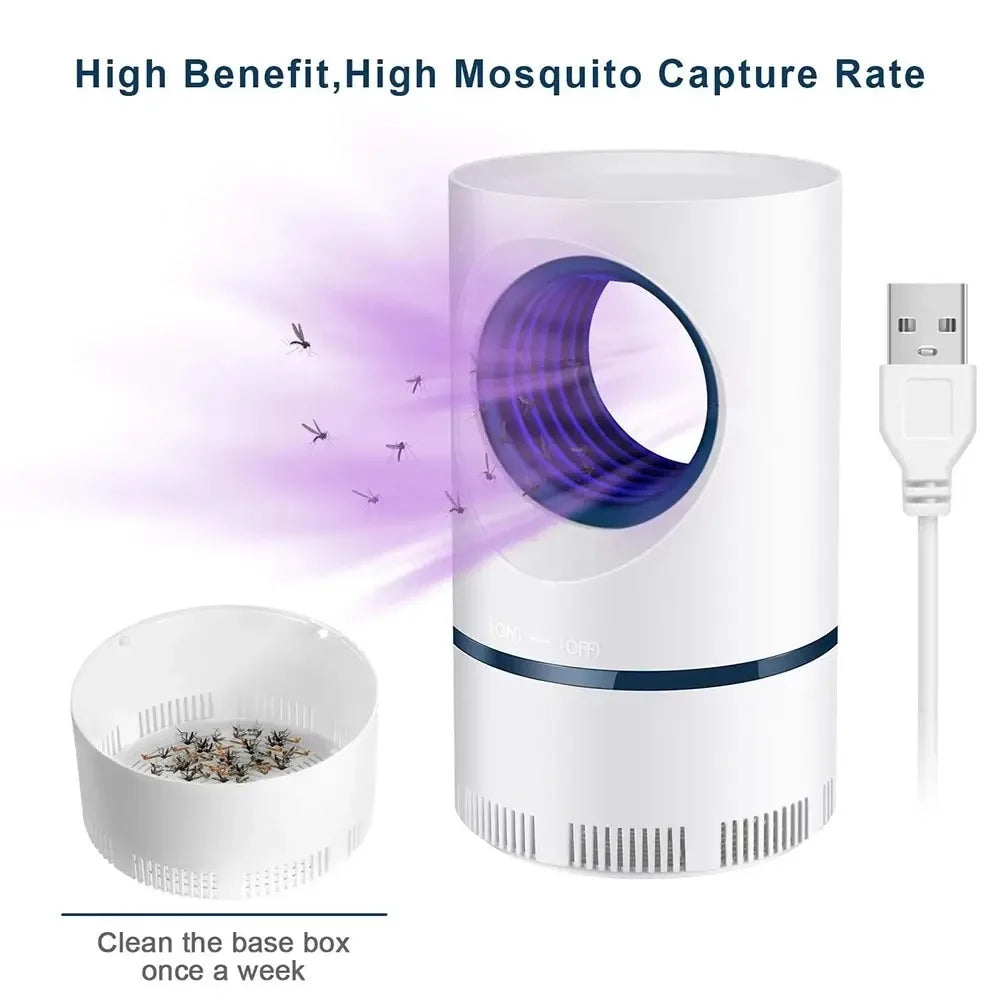 Lámpara repelente de mosquitos portátil, trampa para moscas, lámpara eléctrica silenciosa antimosquitos, recargable por USB para interiores