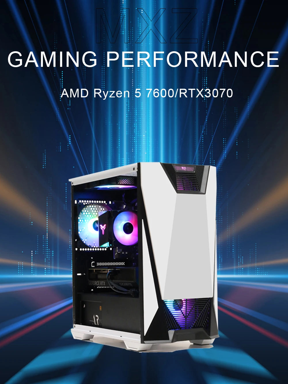 PC para juegos MXZ Ryzen 5 7600 RTX4070/3070 1TB NVME Computadora de escritorio para unidad de sistema PC Personalizar PC gamer completo