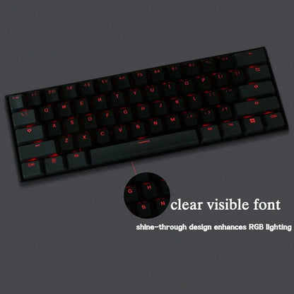 Juego de teclas translúcidas en gris y negro, 105 teclas, teclas PBT personalizadas con perfil OEM para teclado mecánico para juegos Cherry MX 61, 87 y 104