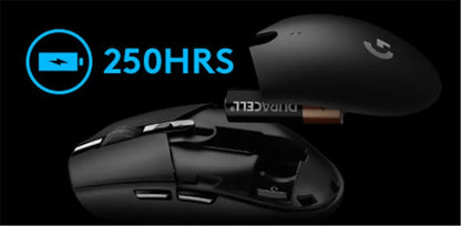 Ratón inalámbrico para juegos Logitech G304 Ligthspeed original, sensor Hero 12K, 12000 DPI, 6 botones programables, compatible con PC y MacOS