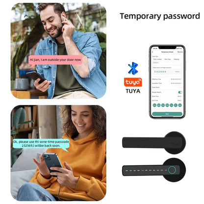 RAYKUBE M5 Tuya BLE Fingerprint Door Lock Digital Electronic Lock with Password/Key/IC Card/ Smartlife/ Tuya APP Unlock