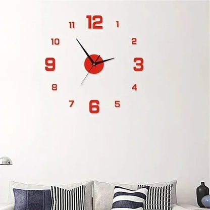 3D Luminous Wall Clock Frameless Acrylic DIY Digital Clock Wall Stickers Mute Clock for Living Room Bedroom Office Wall Decor