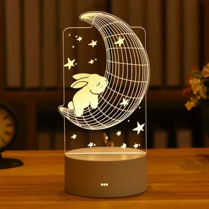 Romantic Love 3D Led Lamp for Home Kids Children's Night Light Wedding Decoration Birthday Party Valentine's Day Bedside Lamp