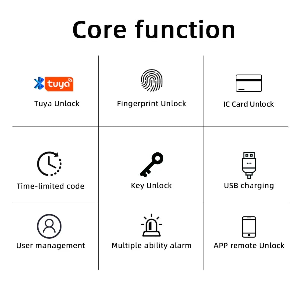 Cerradura electrónica digital con huella dactilar RAYKUBE M5 Tuya BLE con contraseña, llave, tarjeta IC, Smartlife y desbloqueo por aplicación Tuya