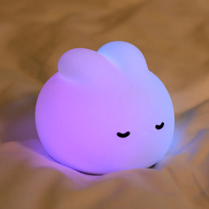 Luz de noche de conejo para habitación de niños, linda lámpara de conejito, regalos para guardería, niñas, niños pequeños, decoración de habitación kawaii, luz de noche de silicona USB