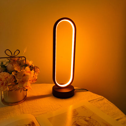 1 lámpara de anillo para dormitorio, lámpara de noche LED con atenuación de tres colores para sala de estar