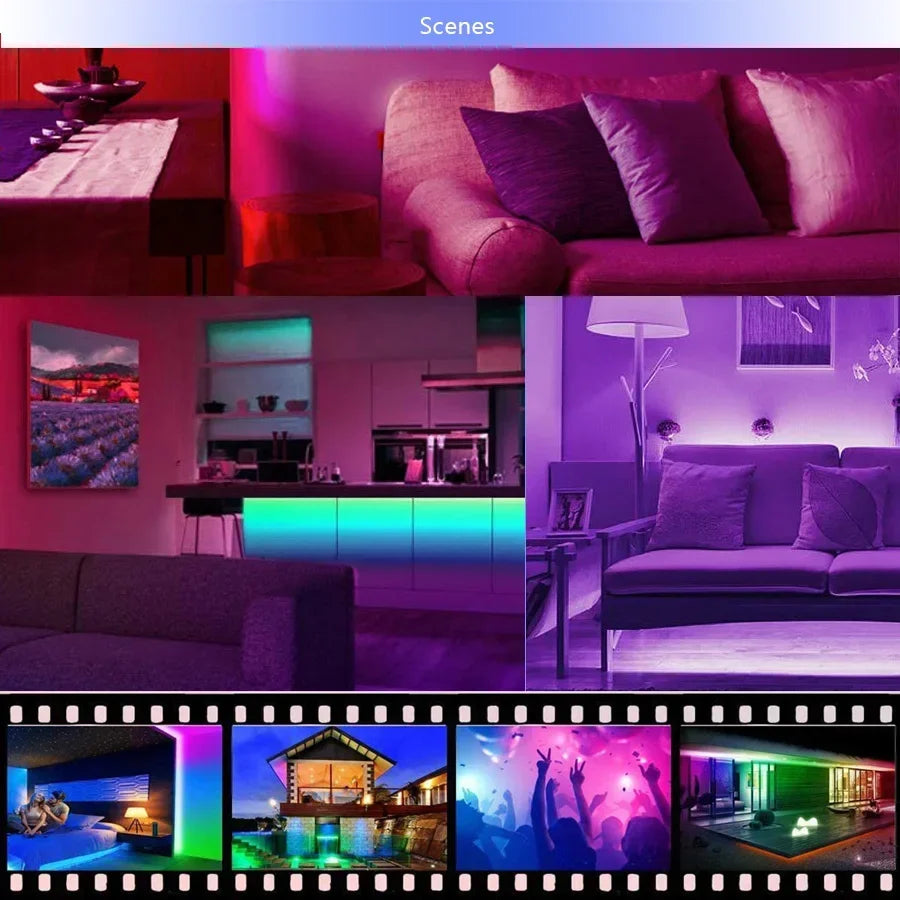 RGB LED Strip Light USB Bluetooth APP Control 5050 Color Changing LED Lights Flexible Lamp Tape Ribbon TV Backlight Room Decor