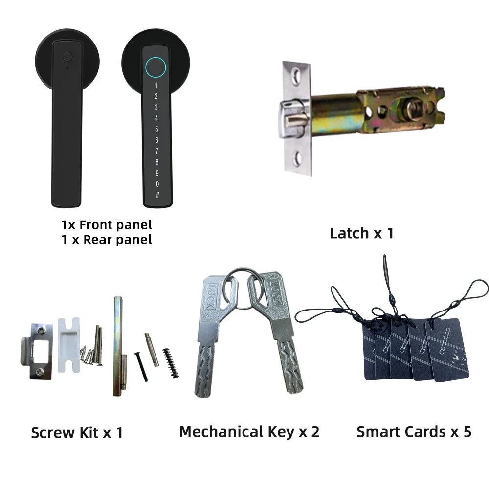 Cerradura electrónica digital con huella dactilar RAYKUBE M5 Tuya BLE con contraseña, llave, tarjeta IC, Smartlife y desbloqueo por aplicación Tuya