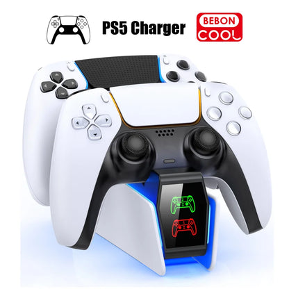 RGB Controller Charging Station For PlayStation 5 Dual Fast Charger LED Indicator Charging Stand Docking Station For PS5 Gamepad