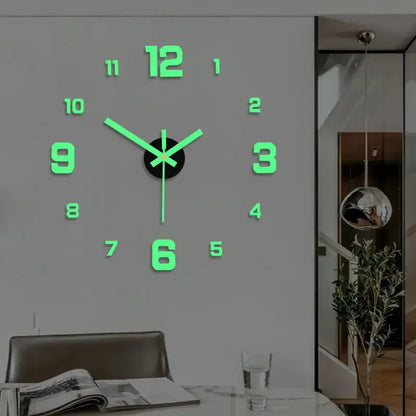 Reloj de pared luminoso 3D sin marco acrílico reloj digital DIY pegatinas de pared reloj silencioso para sala de estar dormitorio oficina decoración de pared