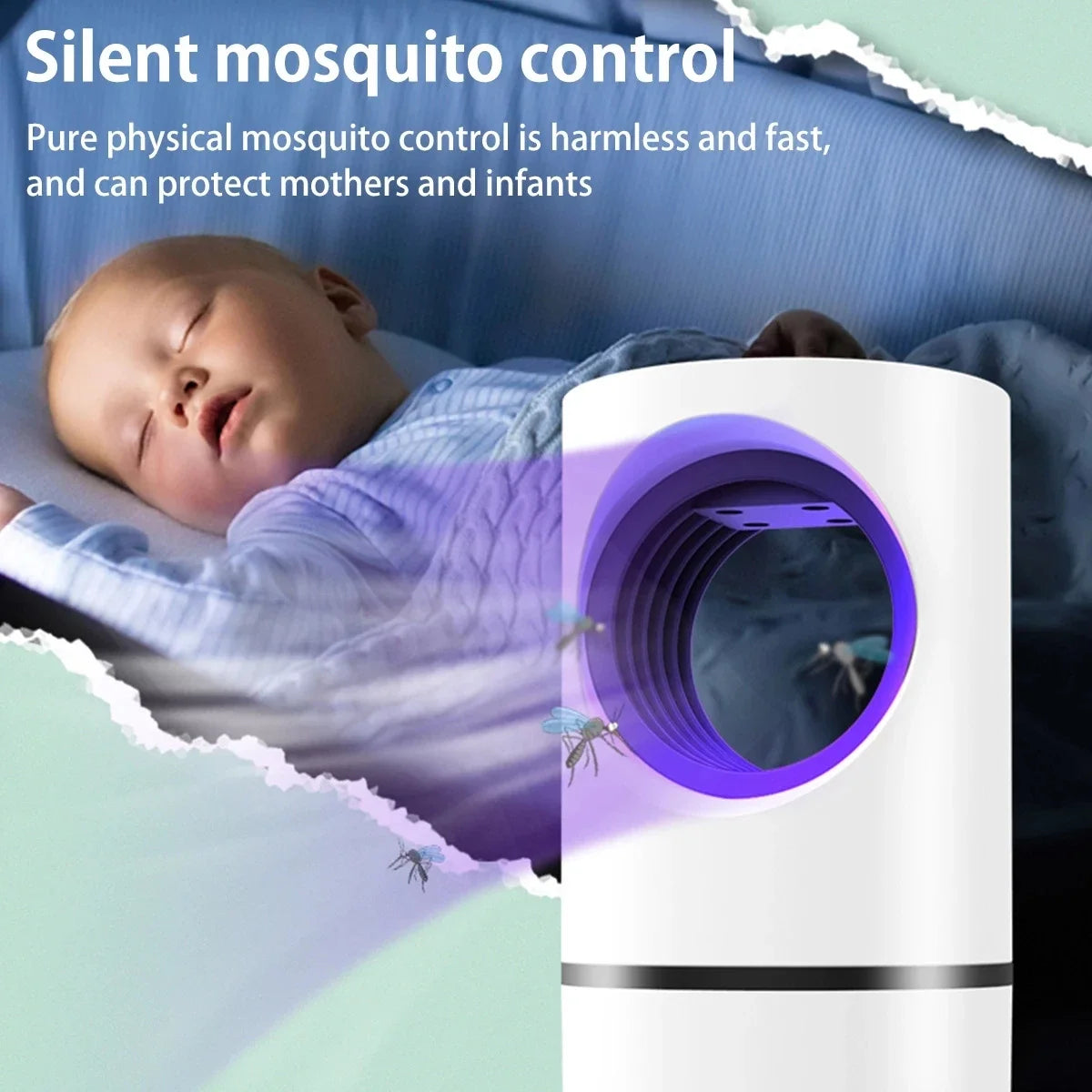 Xiaomi Portable Electric Mosquito Trap Mosquito Killer Lamp With USB Power Supply And Adapter Suction Fan Indoor Insect Fly Trap