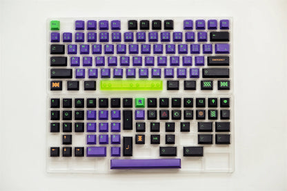 Tecla EVA NO.1 con diseño de anime japonés Mecha, 129 teclas, perfil Cherry PBT DYE-SUB para teclado mecánico Cherry MX Switch