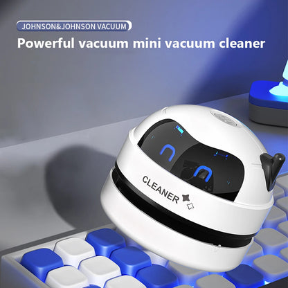 Mini Vacuum Cleaner Portable Desk Table Dust Vacuum USB Rechargeable with Detachable Nozzle Pet Hair Pencil Crumbs Cleaning Tool