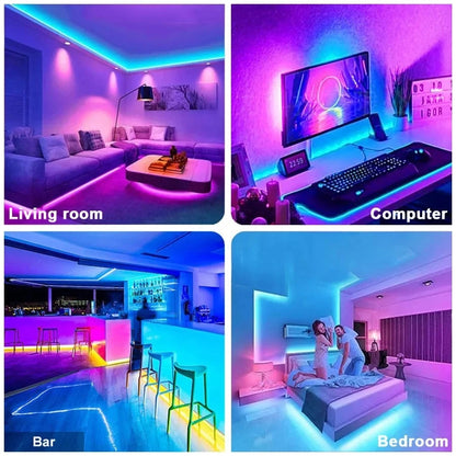 RGB LED Strip Light USB Bluetooth APP Control 5050 Color Changing LED Lights Flexible Lamp Tape Ribbon TV Backlight Room Decor