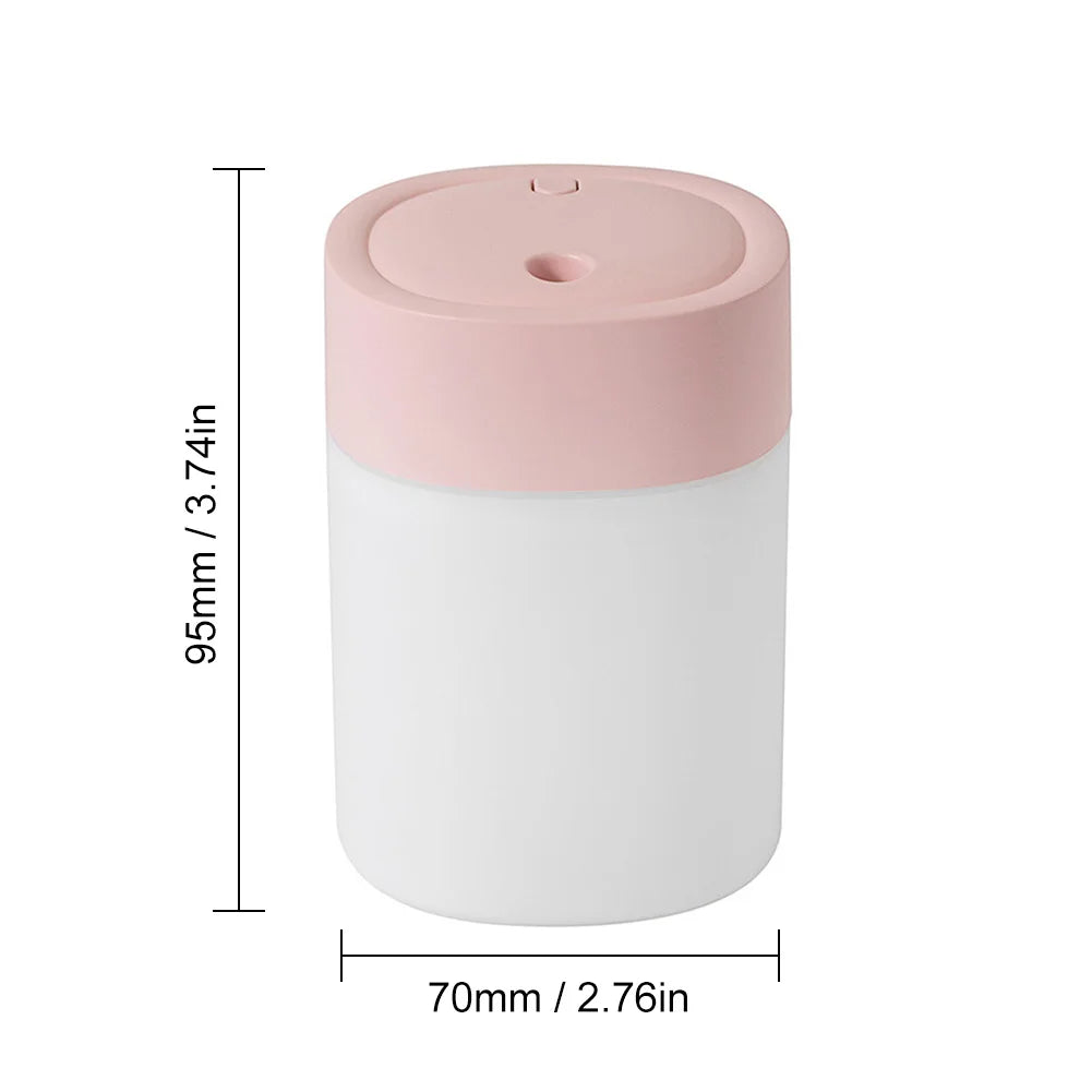 200ML Mini Humidifier USB Ultrasonic Air Humidifier LED Lamp Essential Oil Diffuser Car Purifier Aroma Anion Mist Maker portable