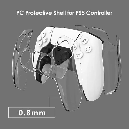 适用于 PS5 DualSense 控制器透明 PC 保护套超薄透明保护壳适用于索尼 Playstation5 游戏手柄游戏配件