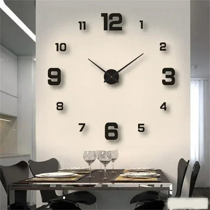 3D Luminous Wall Clock Frameless Acrylic DIY Digital Clock Wall Stickers Mute Clock for Living Room Bedroom Office Wall Decor