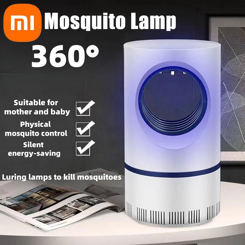 Trampa eléctrica portátil para mosquitos Xiaomi, lámpara para matar mosquitos con fuente de alimentación USB y adaptador, ventilador de succión, trampa para moscas e insectos para interiores