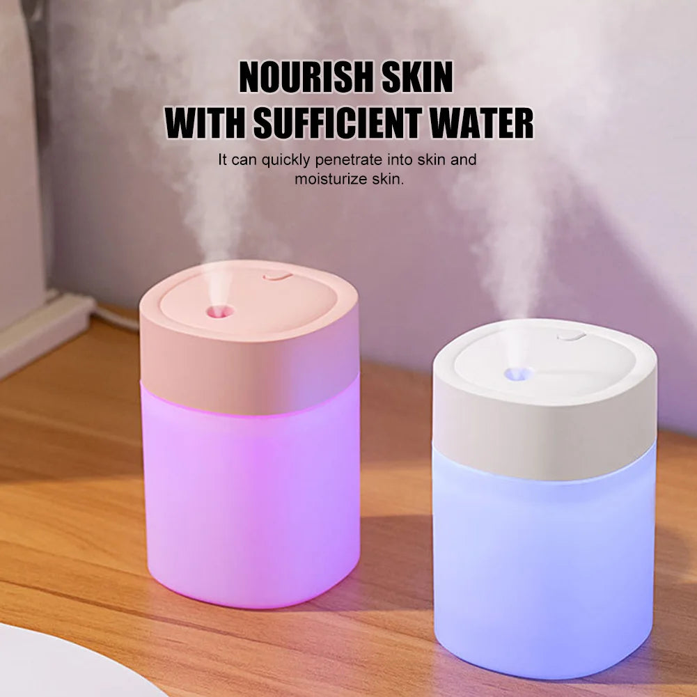 Minihumidificador de 200 ml, humidificador de aire ultrasónico USB, lámpara LED, difusor de aceites esenciales, purificador de coche, generador de niebla aniónica de aroma portátil