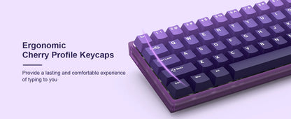 Teclas PBT de 132 teclas con perfil Cherry y doble disparo en morado para interruptores Cherry Gateron MX, teclados mecánicos para juegos