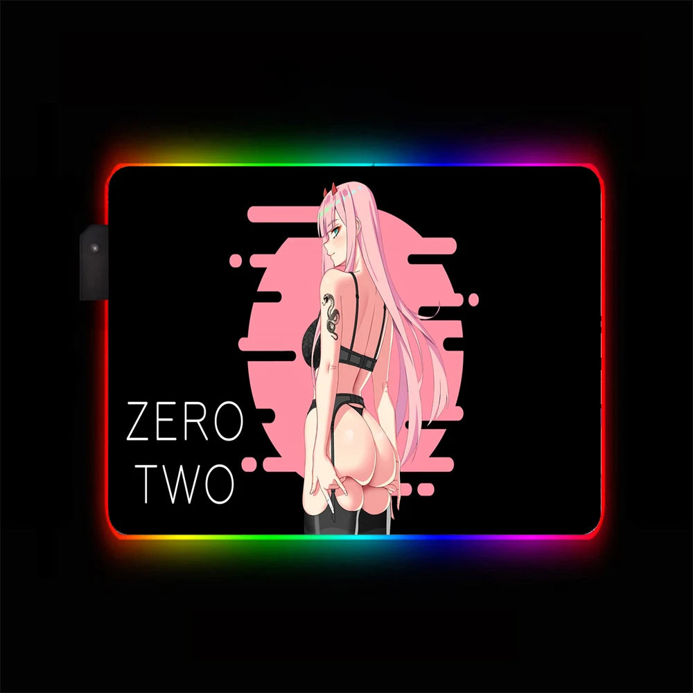 Mouse Pad Gamer 900x400 Desk Mat Zero Two Gamer Girl Hentai Accesorios Gaming Mousepad kawaii Computer Desk Table Games Office