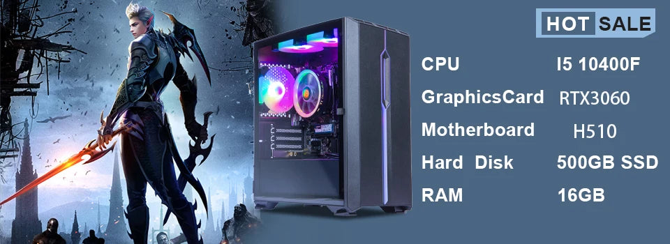 MXZ Gaming PC Ryzen 5 4500 RTX3060 500GB NVME Windows10 Pro Clave Computadora de escritorio Para Unidad de sistema Pc Personalizar Pc gamer comple